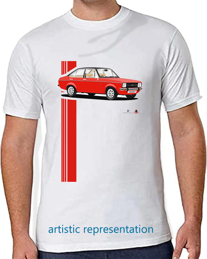 Ford Escort Mk2 Ghia in Red T Shirt