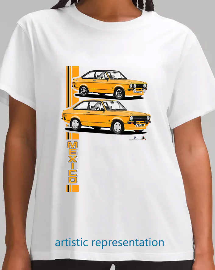 Ford Escort Mk2 Mexico T Shirt (Amber Car)