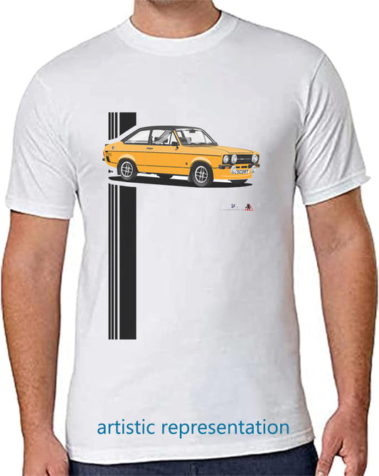 Ford Escort Mk2 Mexico T Shirt (Amber Car)