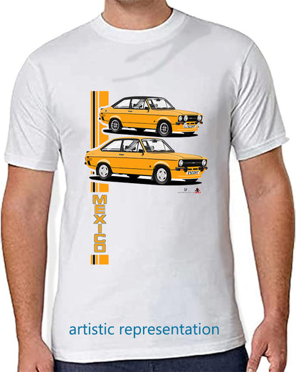 Ford Escort Mk2 Mexico T Shirt (Amber Car)