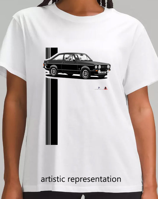 Ford Escort Mk2  Mexico T Shirt (Black Car)