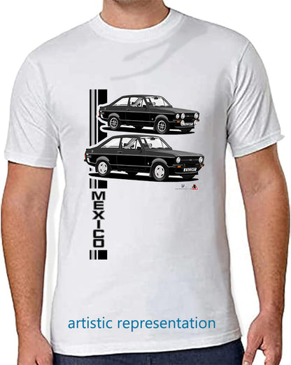 Ford Escort Mk2  Mexico T Shirt (Black Car)