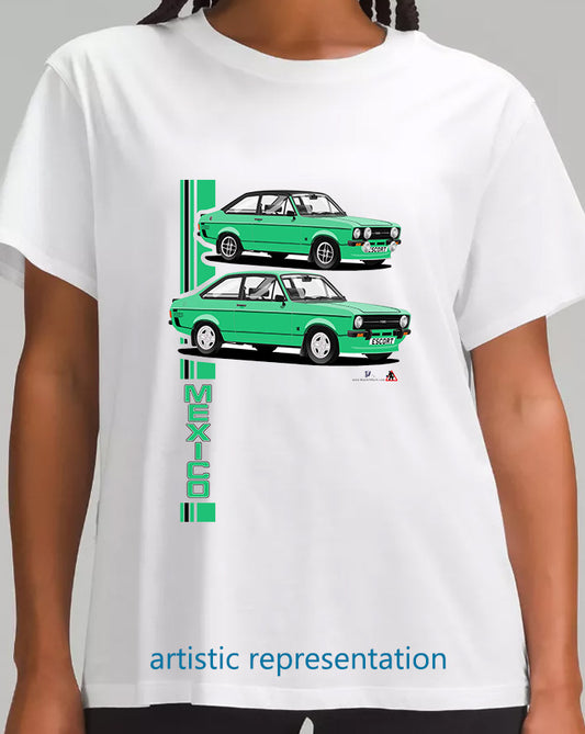 Ford Escort Mk2 Mexico T Shirt (Green Car)