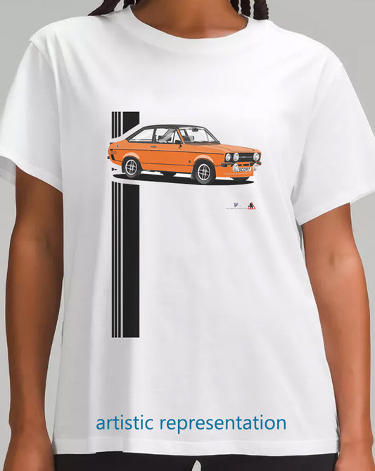 Ford Escort Mk2 Mexico T Shirt (Orange Car)