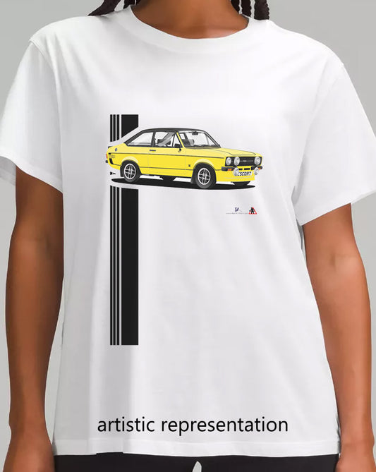 Ford Escort Mk2 Mexico T Shirt (Yellow Car)