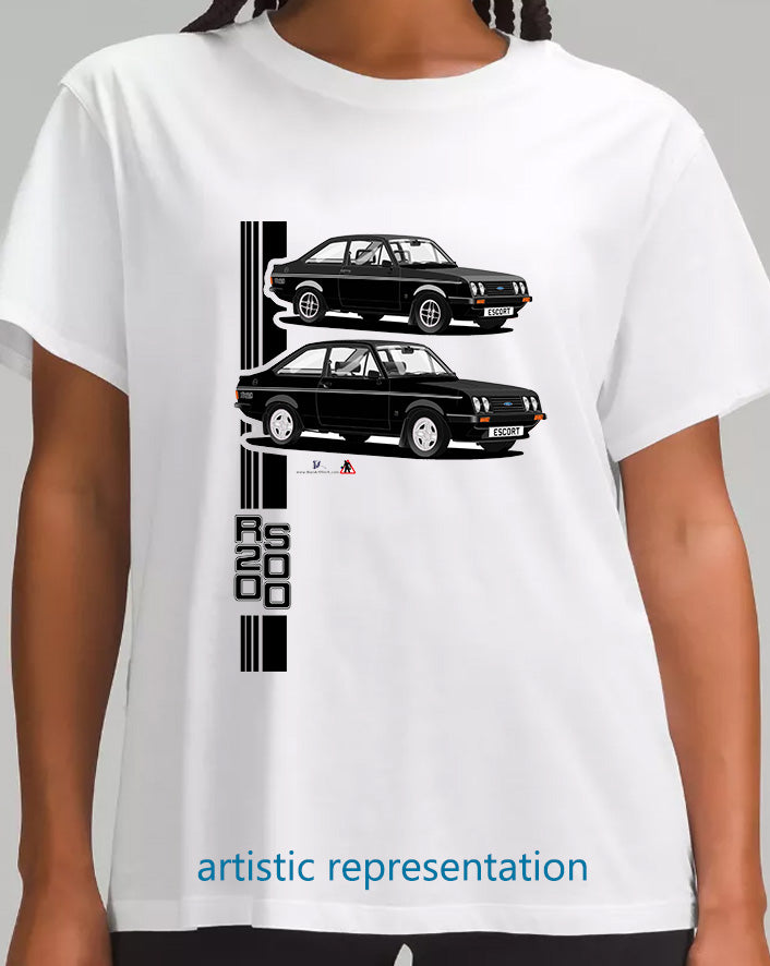 Ford Escort Mk2 RS2000 T Shirt (Black Car)