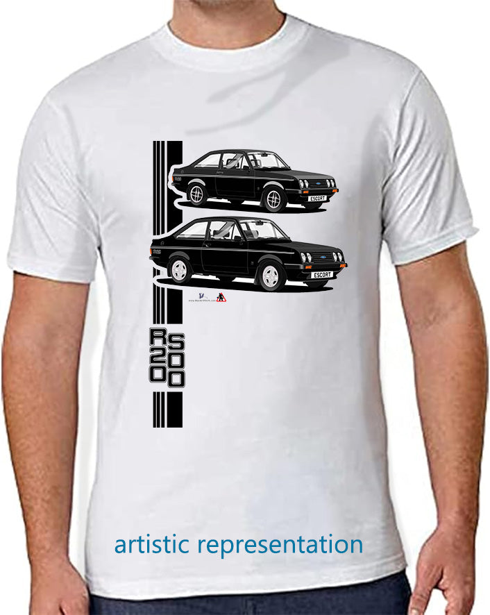 Ford Escort Mk2 RS2000 T Shirt (Black Car)
