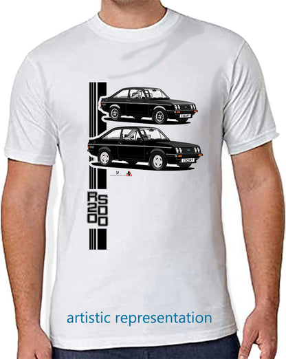Ford Escort Mk2 RS2000 T Shirt (Black Car)