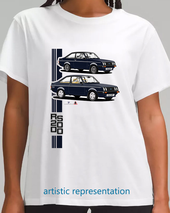 Ford Escort Mk2 RS2000 T Shirt (Blue Car)