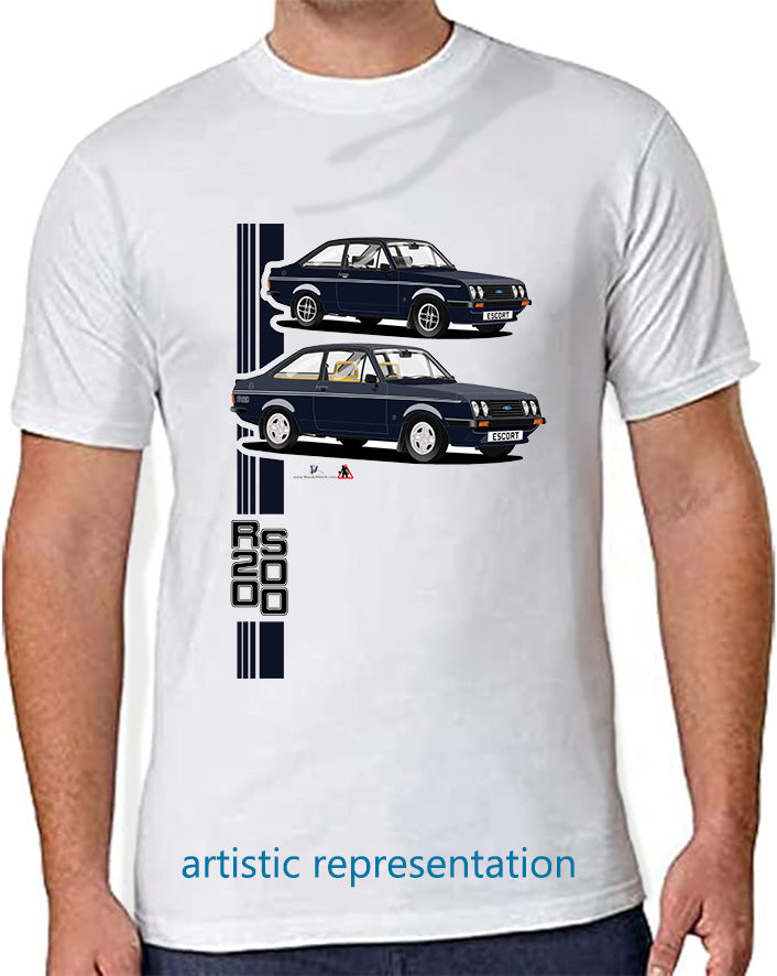Ford Escort Mk2 RS2000 T Shirt (Blue Car)