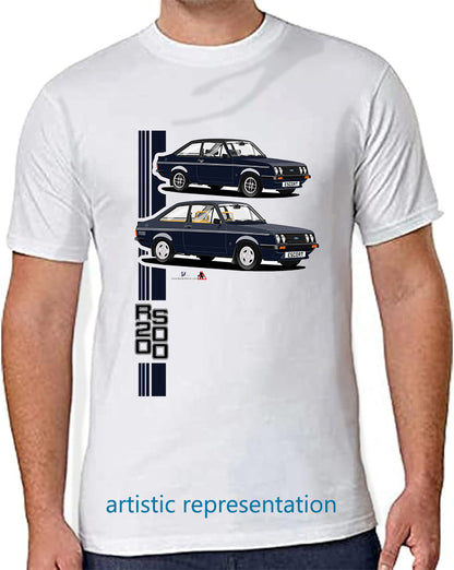 Ford Escort Mk2 RS2000 T Shirt (Blue Car)