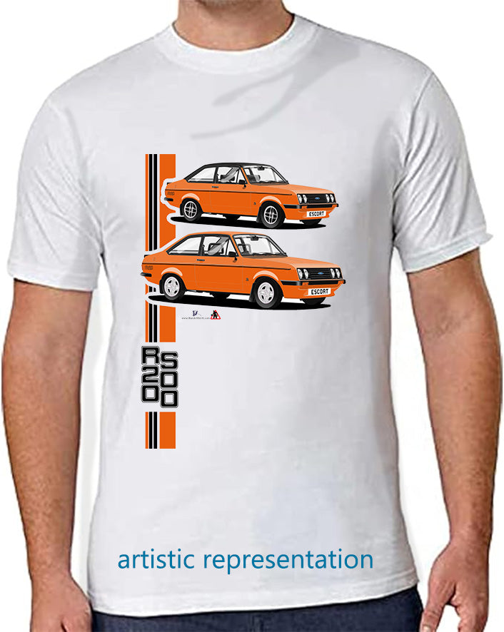 Ford Escort Mk2 RS2000 T Shirt (Orange Car)
