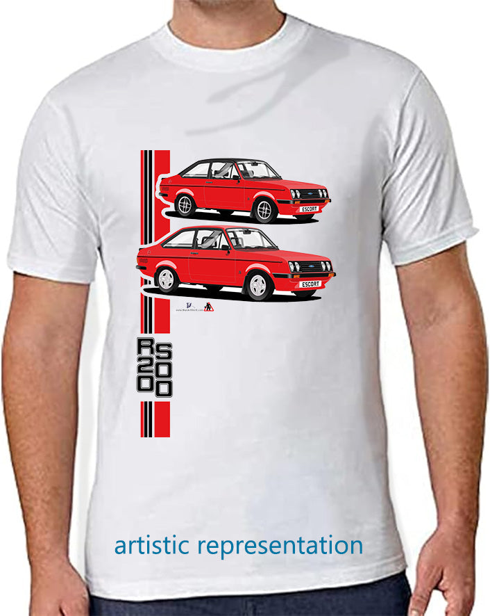 Ford Escort Mk2 RS2000 T Shirt (Red Car)