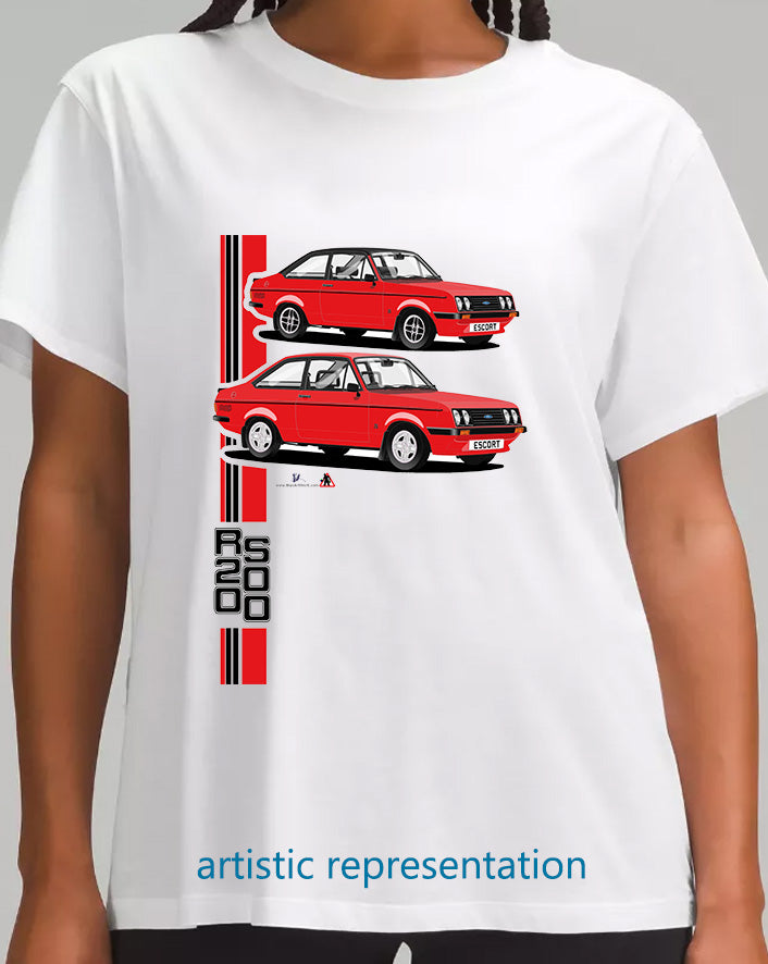 Ford Escort Mk2 RS2000 T Shirt (Red Car)