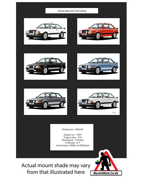 Ford Escort Mk3 RS1600i A4 Art Print