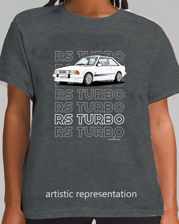 Ford Escort Mk3 RS Turbo Art T Shirt (Words)