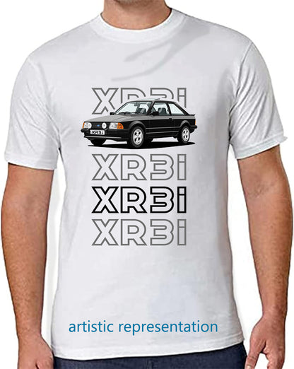 Ford Escort Mk3 XR3i in Black Art T Shirt (Words)