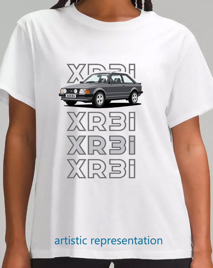 Ford Escort Mk3 XR3i in Grey Art T Shirt (Words)