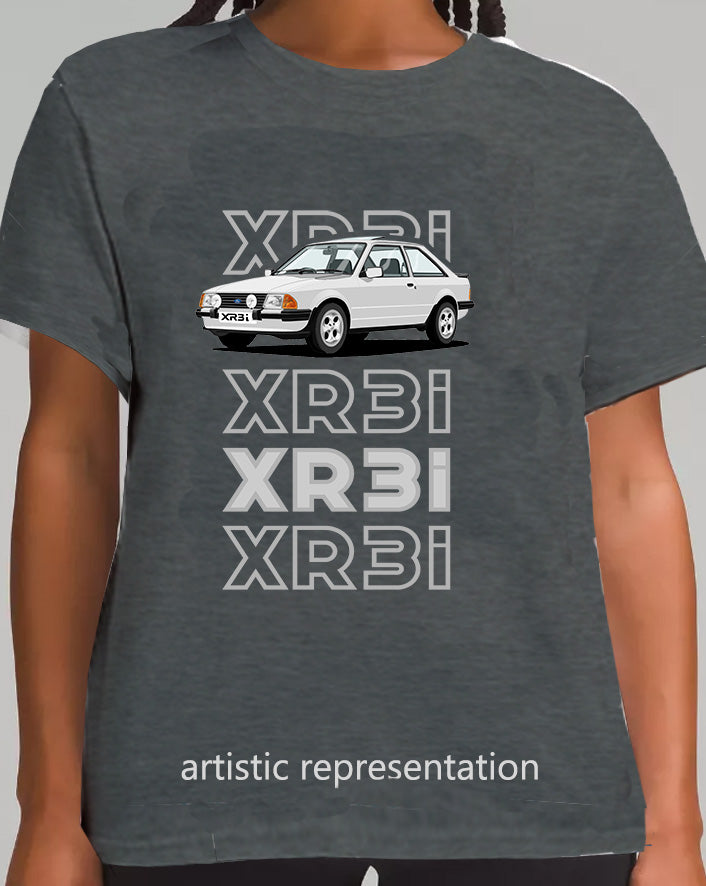 Ford Escort Mk3 XR3i in Silver Art T Shirt (Words)