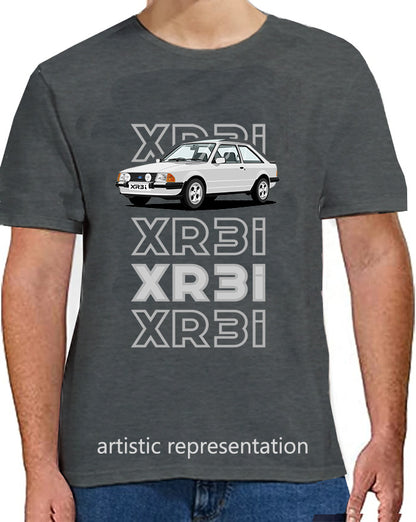 Ford Escort Mk3 XR3i in Silver Art T Shirt (Words)