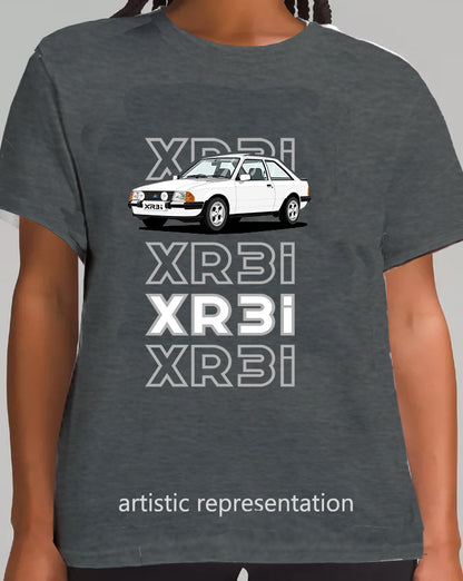 Ford Escort Mk3 XR3i in White Art T Shirt (Words)