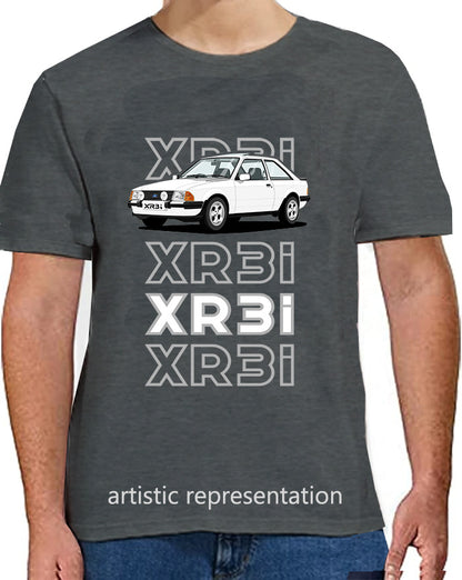 Ford Escort Mk3 XR3i in White Art T Shirt (Words)