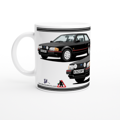 Ford Escort Mk4 XR3i 88 Spec in Black Art Mug