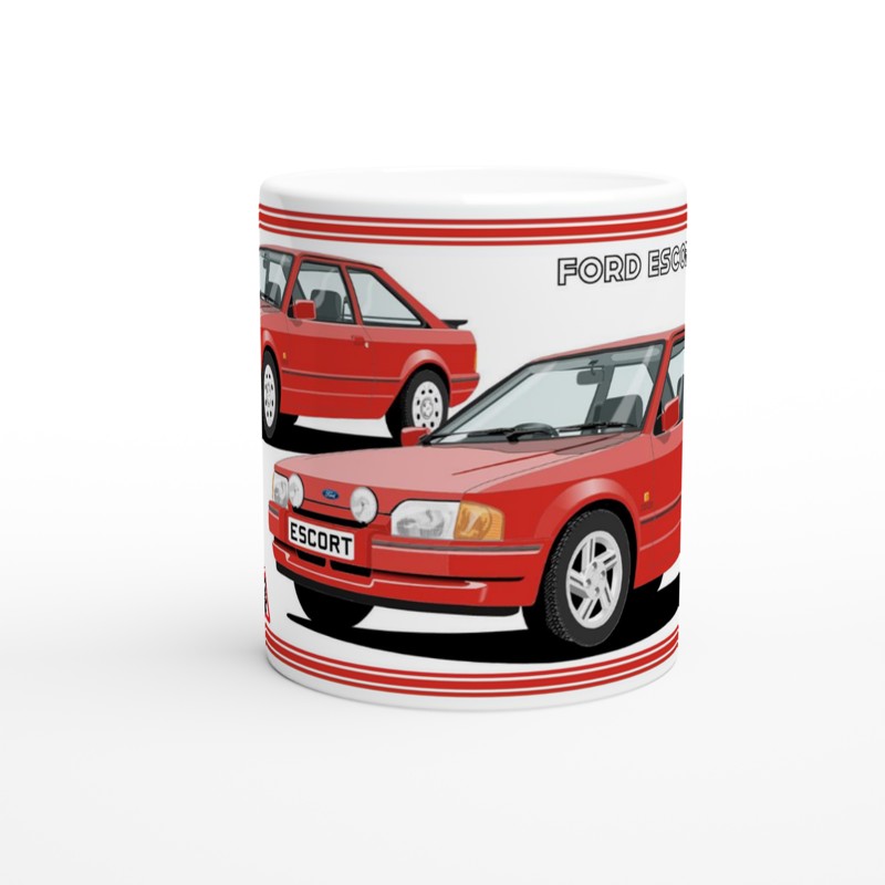 Ford Escort Mk4 XR3i 88 Spec in Red Art Mug
