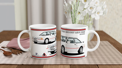 Ford Escort Mk4 XR3i 88 Spec in White Art Mug
