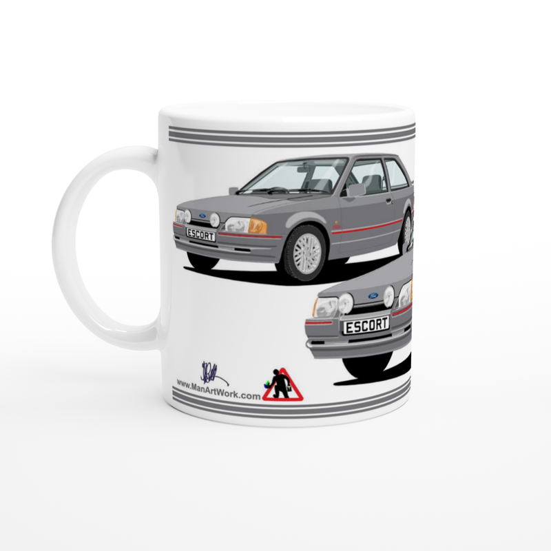 Ford Escort Mk4 XR3i 90s Spec in Gray Art Mug