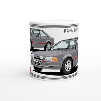 Ford Escort Mk4 XR3i 90s Spec in Gray Art Mug