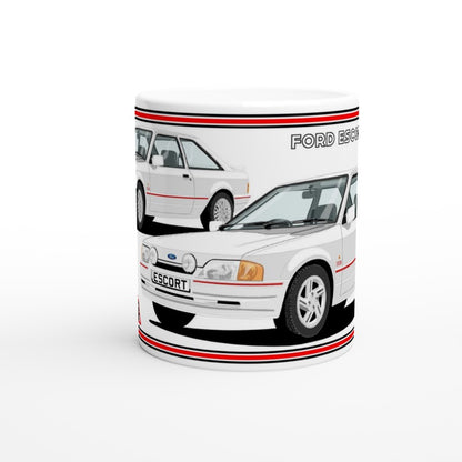 Ford Escort Mk4 XR3i 90s Spec in White Art Mug