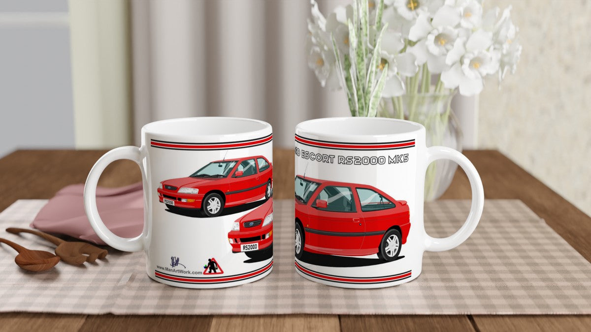 Ford Escort RS2000 Mk5 facelift in Red Art Mug