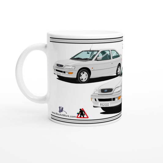 Ford Escort RS2000 Mk5 facelift in Silver Art Mug