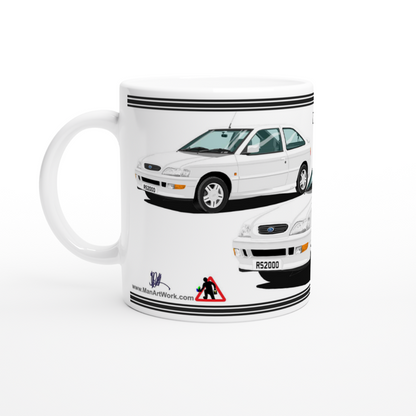 Ford Escort RS2000 Mk5 facelift in White Art Mug