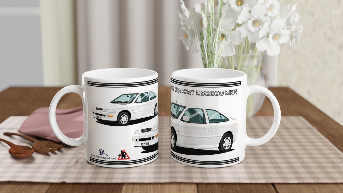 Ford Escort RS2000 Mk5 facelift in White Art Mug