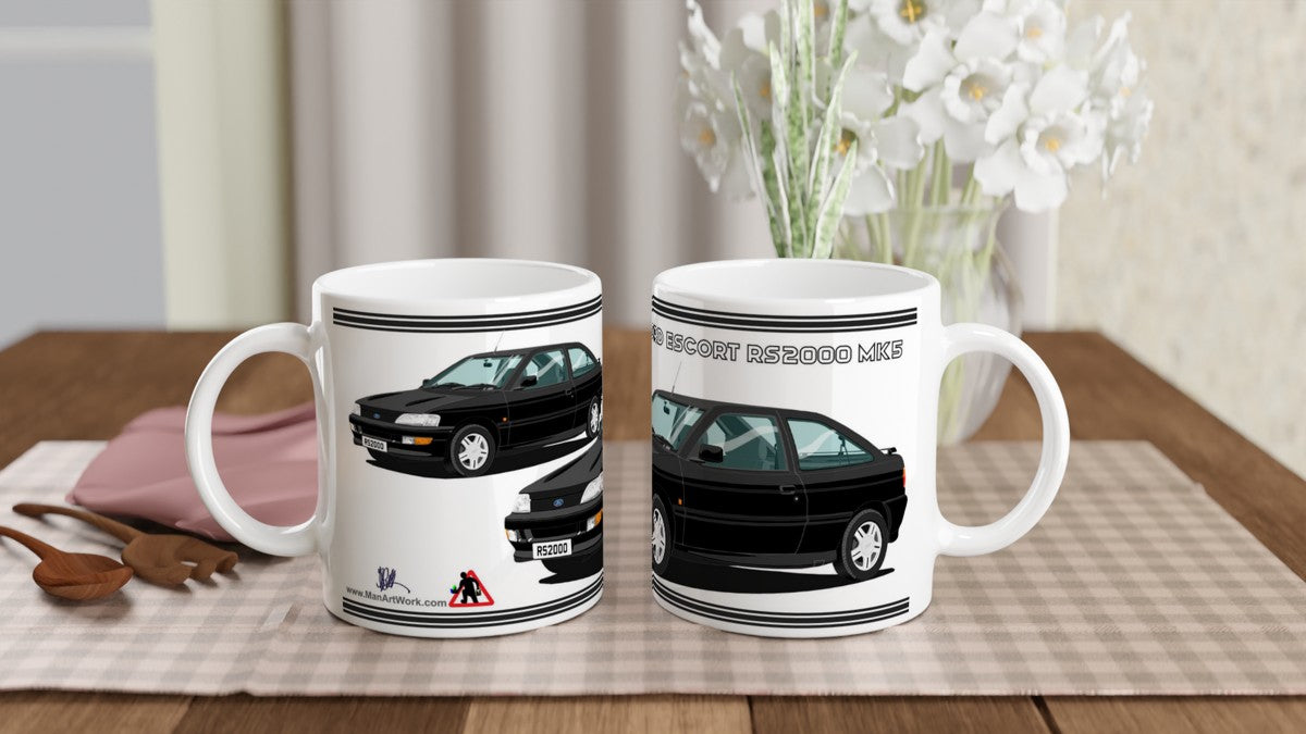 Ford Escort RS2000 Mk5 in Black Art Mug