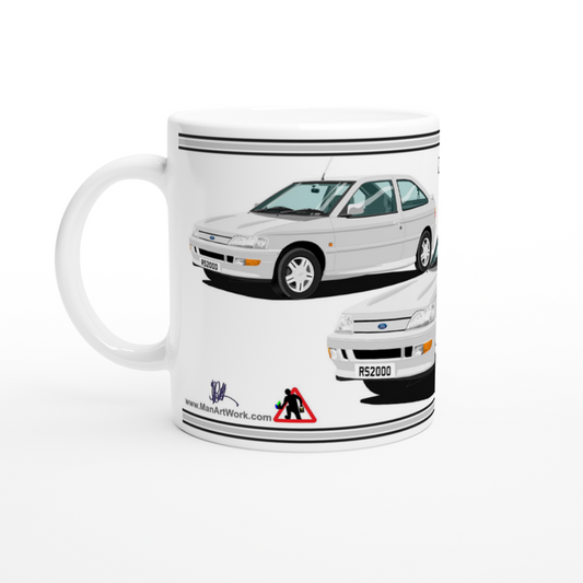 Ford Escort RS2000 Mk5 in Silver Art Mug