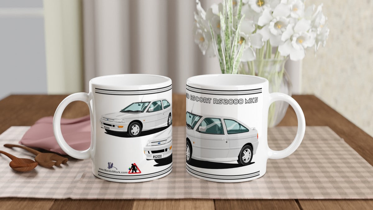 Ford Escort RS2000 Mk5 in Silver Art Mug