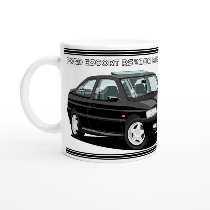 Ford Escort RS2000 Mk6 in Black Art Mug