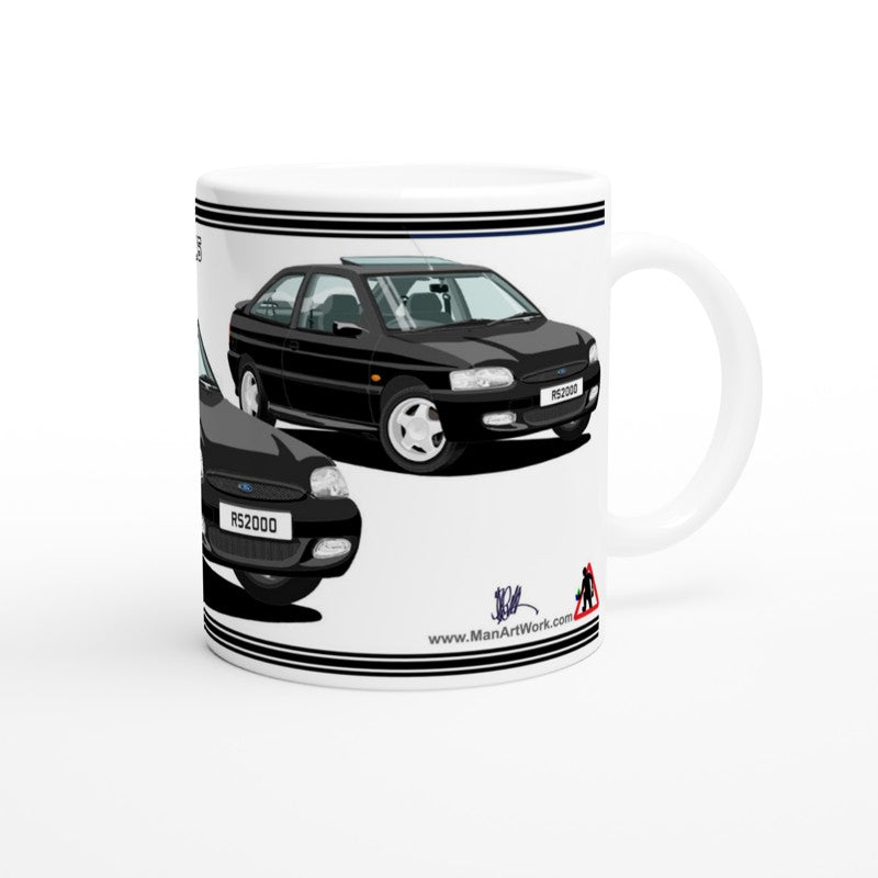 Ford Escort RS2000 Mk6 in Black Art Mug