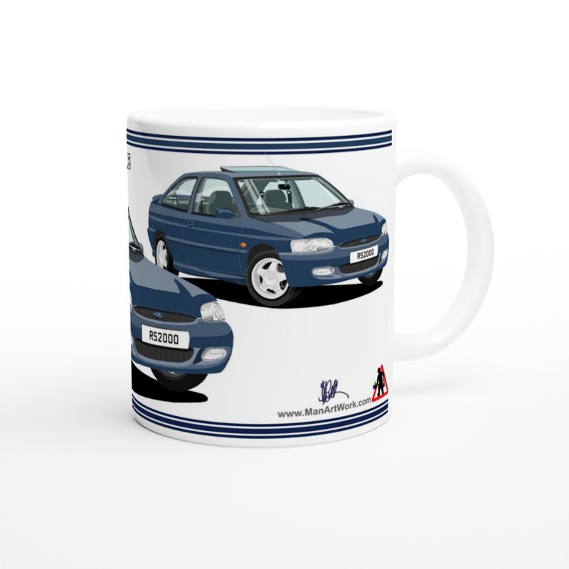 Ford Escort RS2000 Mk6 in Blue Art Mug