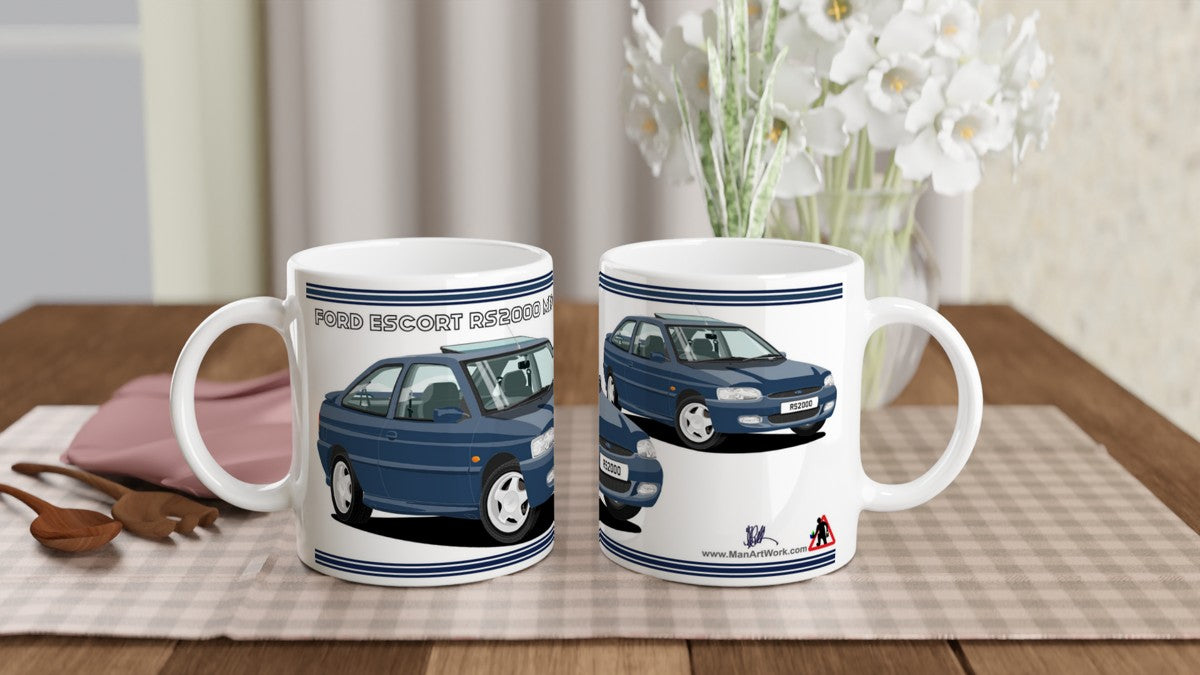 Ford Escort RS2000 Mk6 in Blue Art Mug