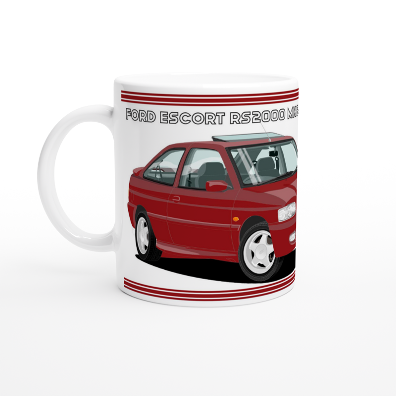 Ford Escort RS2000 Mk6 in Dark Red Art Mug