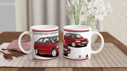 Ford Escort RS2000 Mk6 in Dark Red Art Mug