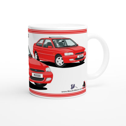 Ford Escort RS2000 Mk6 in Red Art Mug