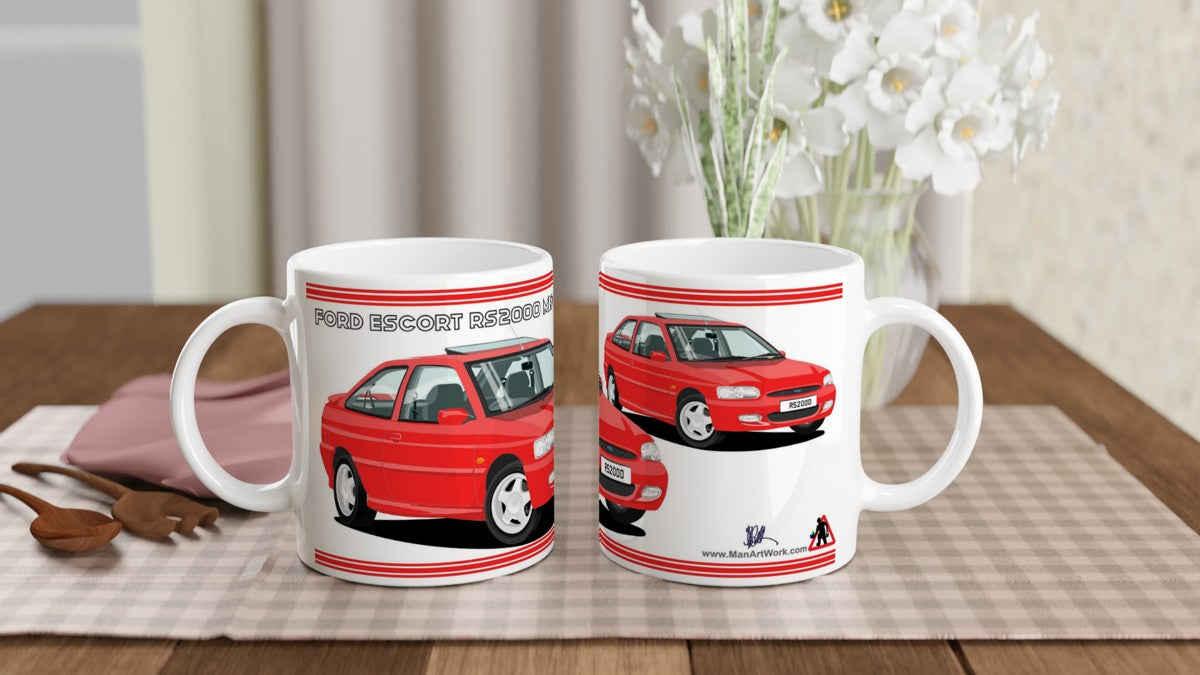 Ford Escort RS2000 Mk6 in Red Art Mug