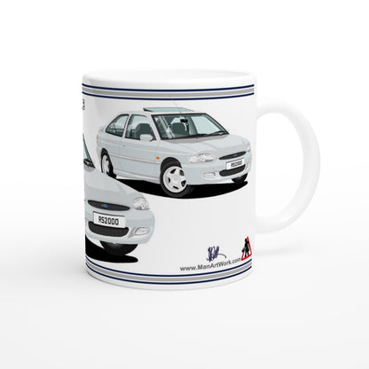 Ford Escort RS2000 Mk6 in Silver Art Mug