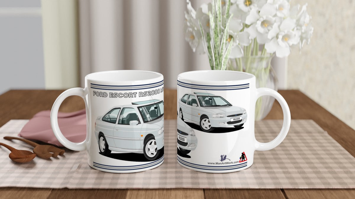 Ford Escort RS2000 Mk6 in Silver Art Mug