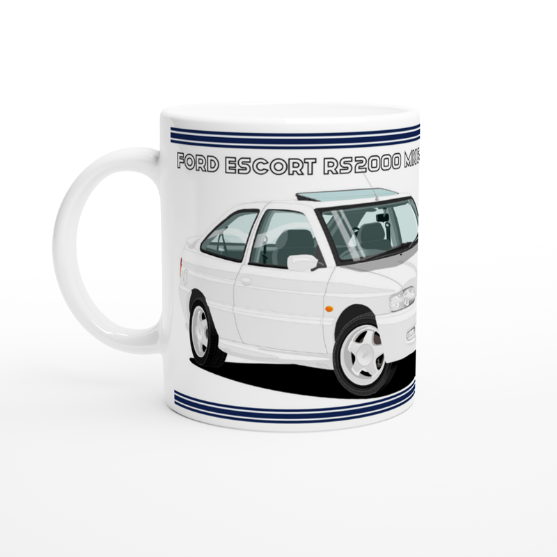 Ford Escort RS2000 Mk6 in White Art Mug